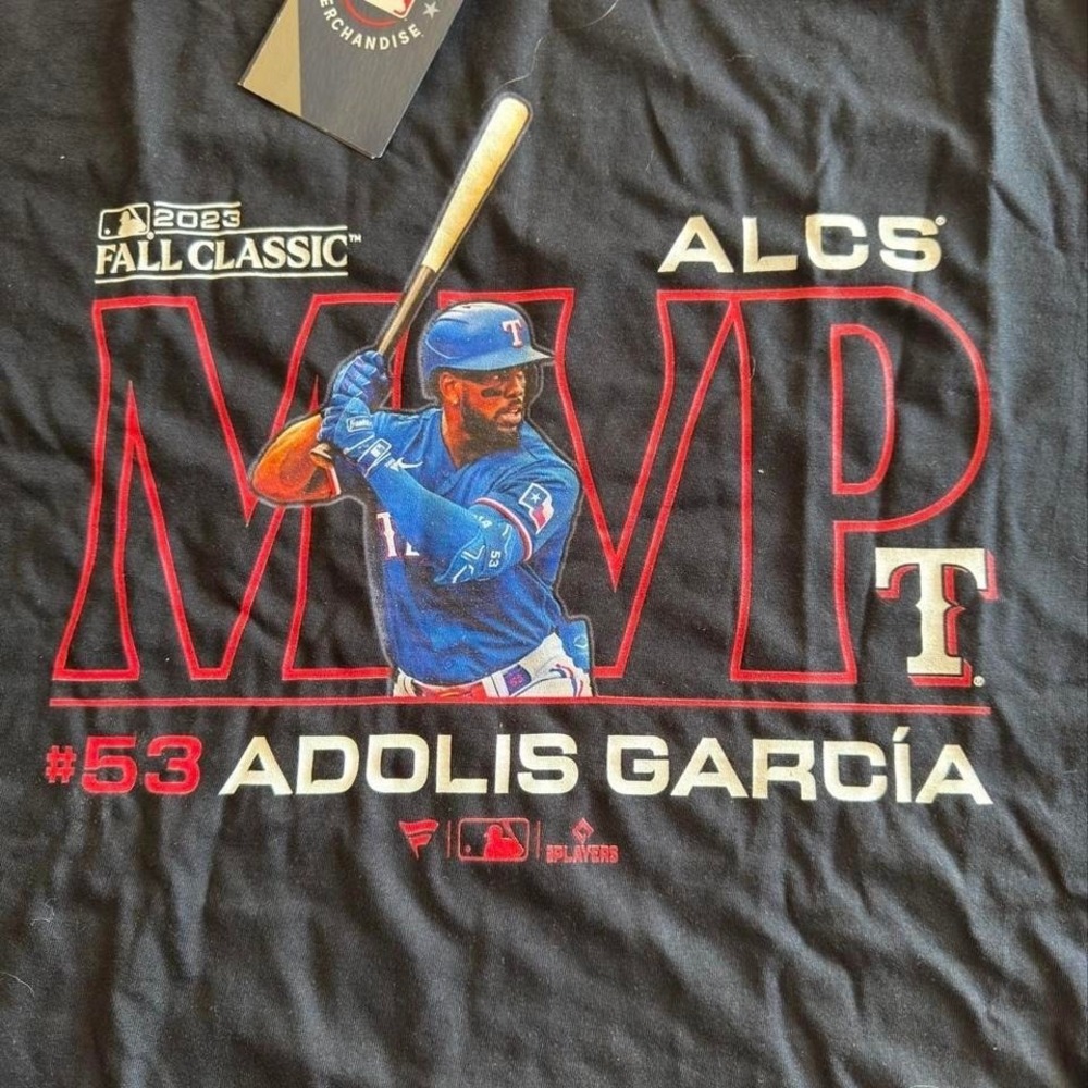 Fanatics Texas Rangers Adolis Garcia 2023 ALCS MVP Shirt Mens XL Black MLB New - Picture 2 of 3